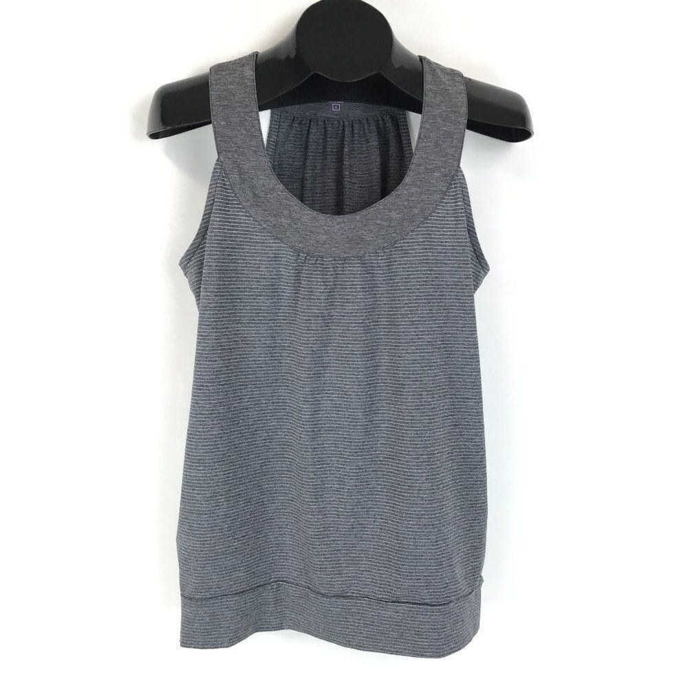 Eddie Bauer Travex Striped Racerback Tank Women’s Small Gray Sleeveless Active